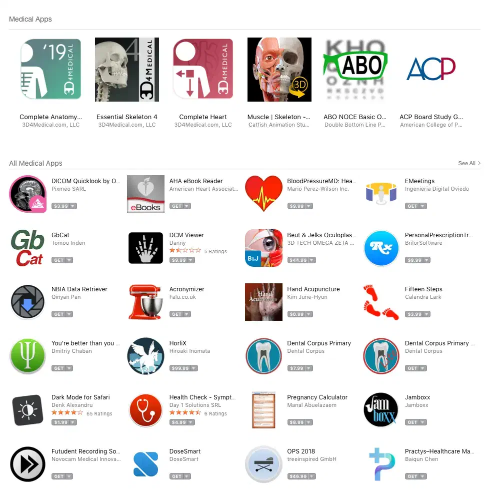 Medical Apps in the App Store