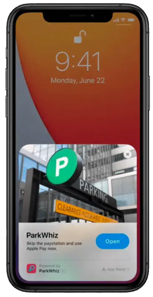 An iPhone displaying the App Clips feature.