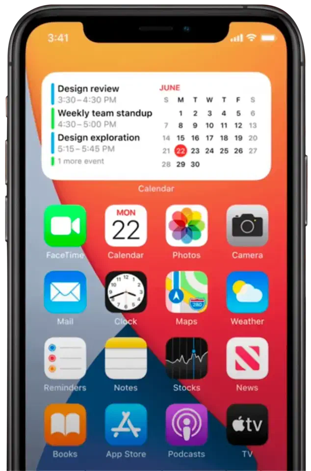 An iPhone with the Smart Stack feature.