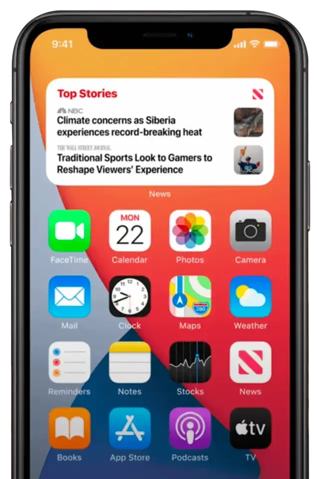 An iPhone with the Smart Stack feature.