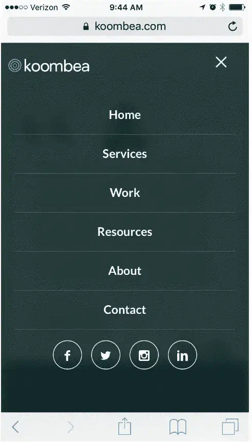 Our website redesign mobile version