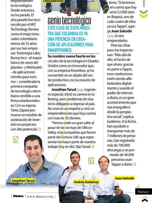 Artículo de la revista Dinero
